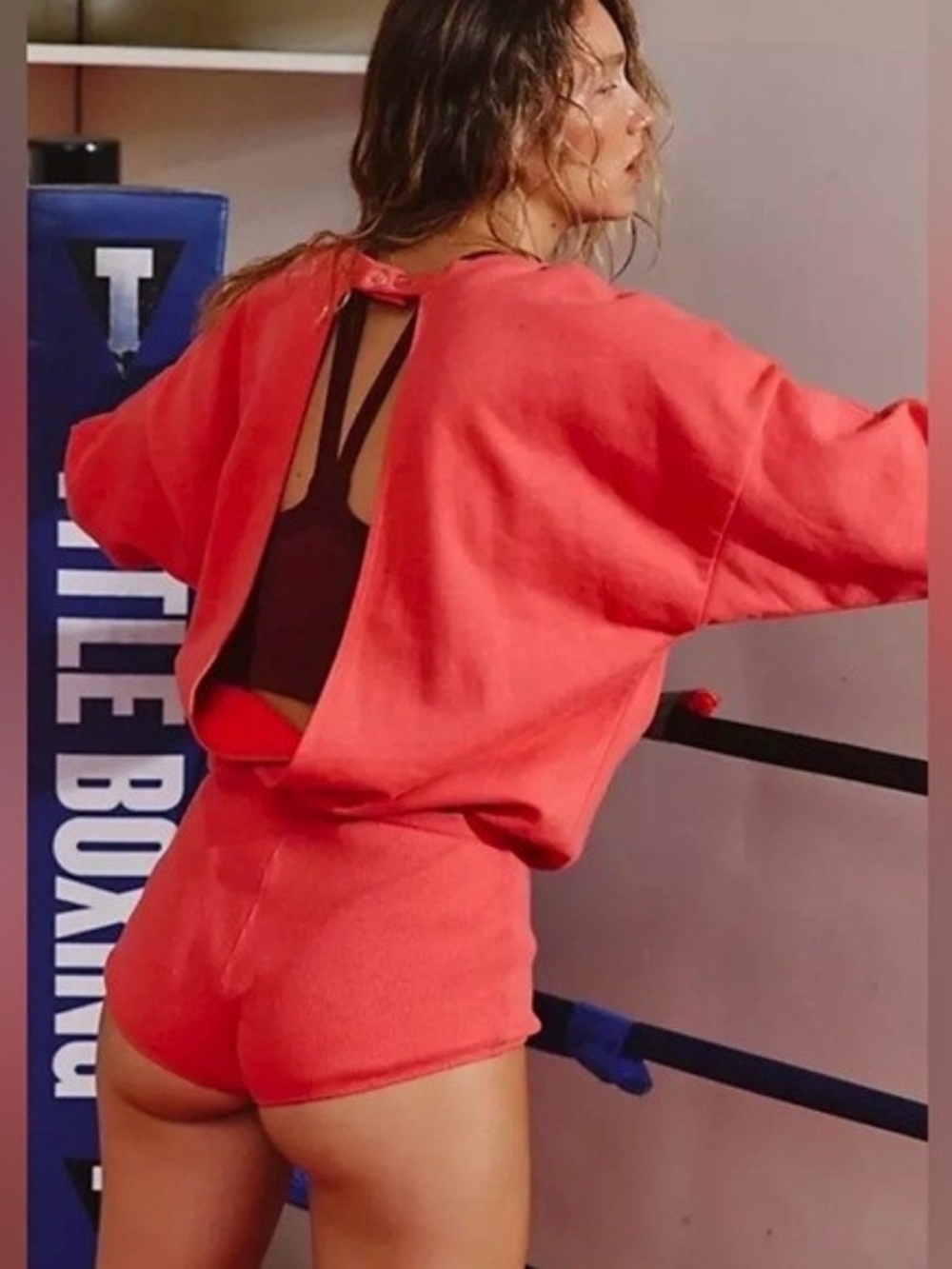 Free People Movement For The Win Coral Jumpsuit, XL
